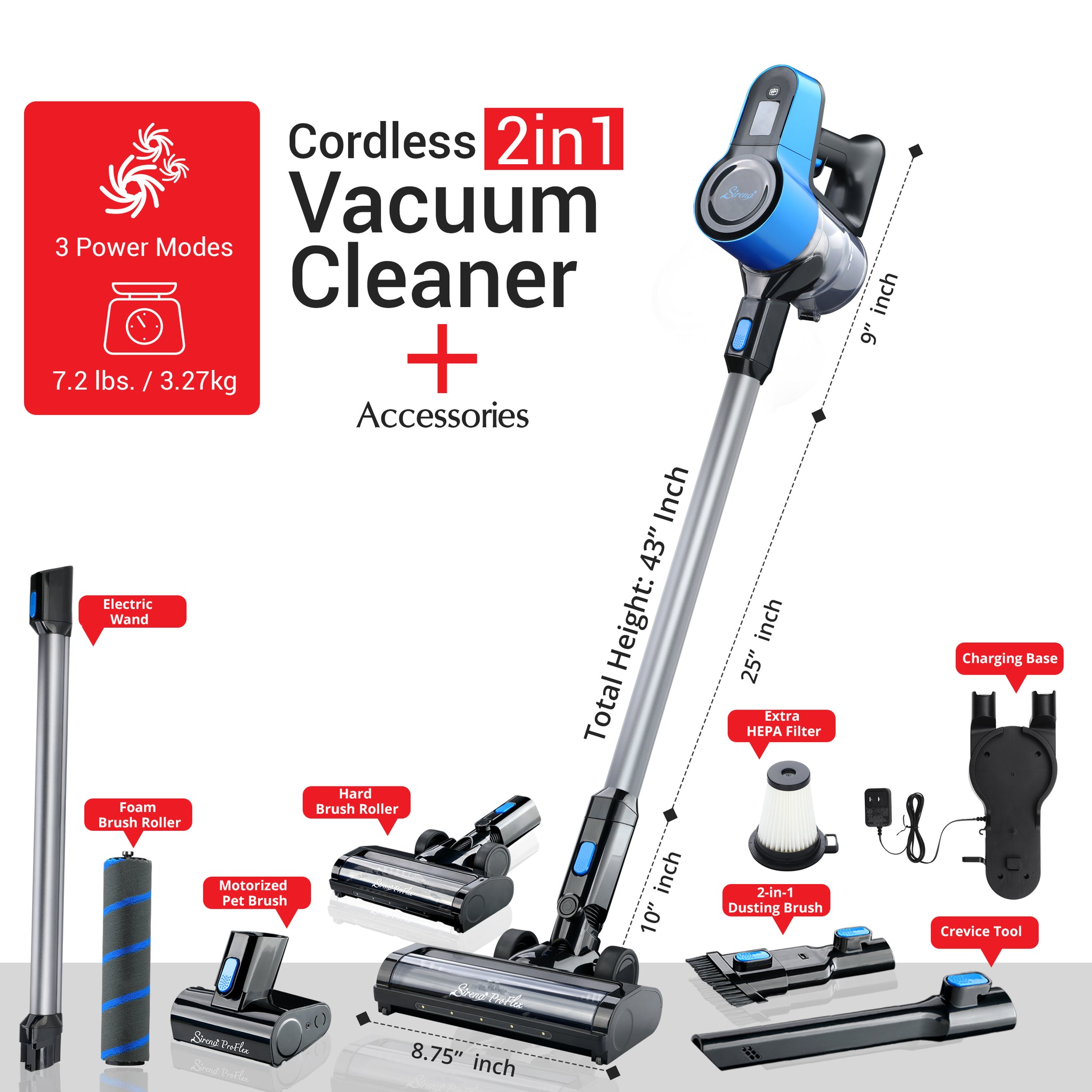 Sirena ProFlex Cordless Stick Vacuum