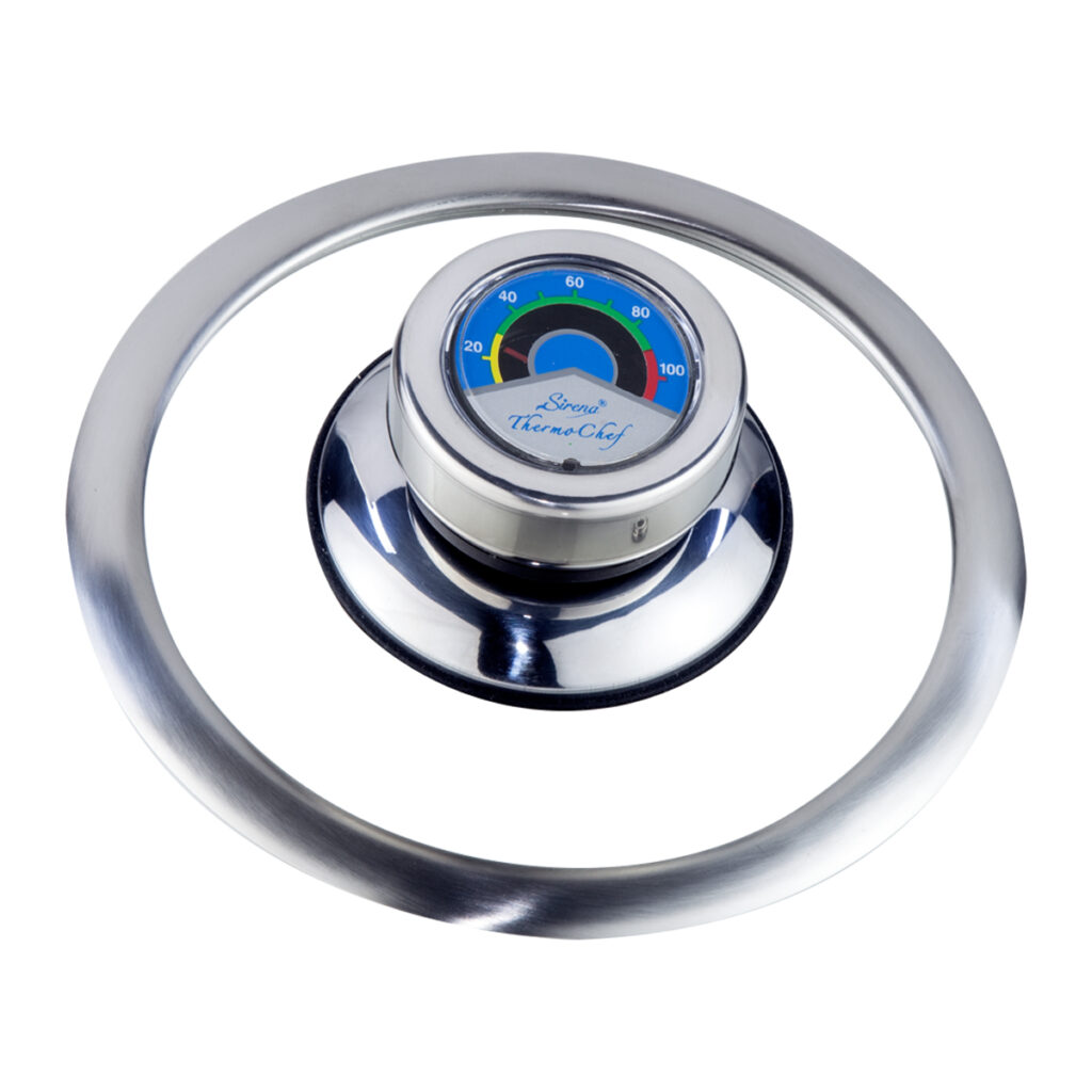 Close-up of the actual Sirena ThermoChef thermometer lid knob